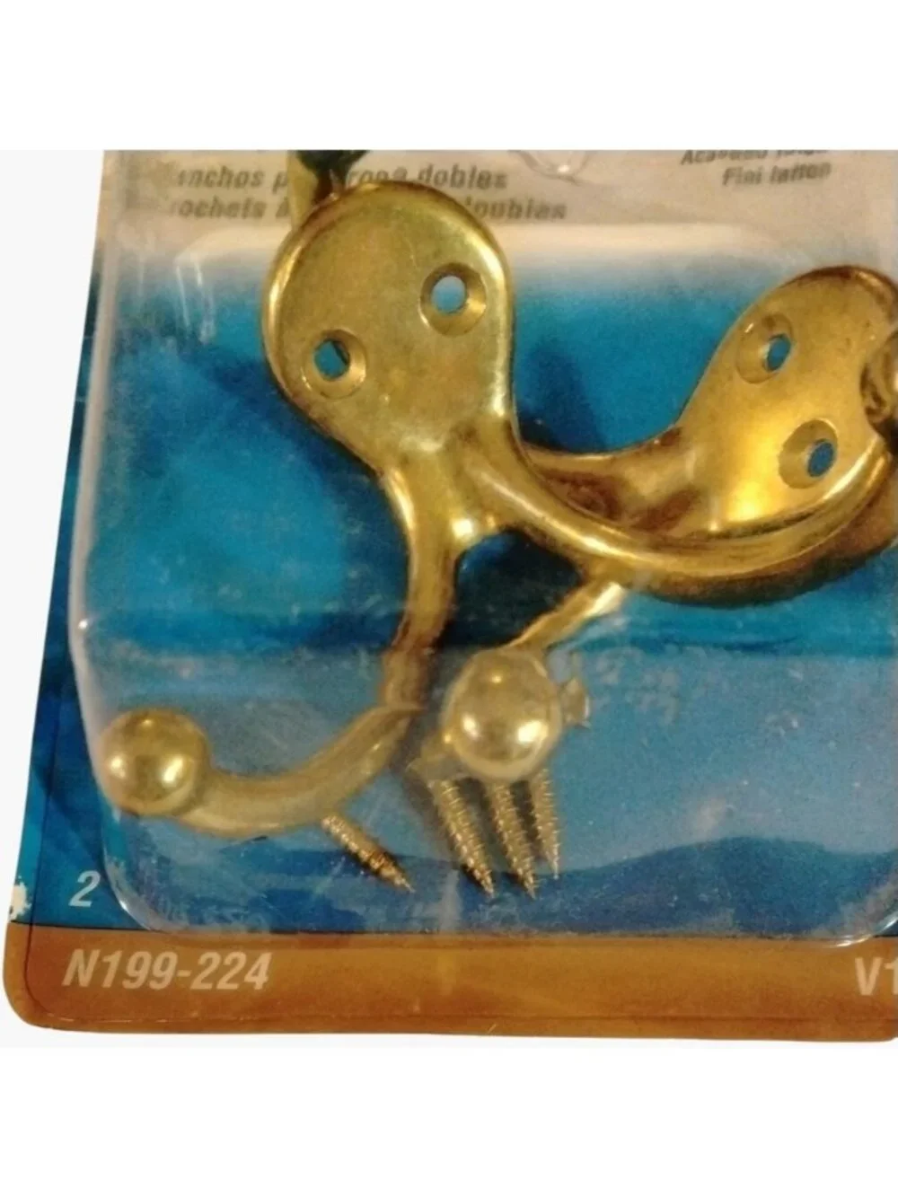 National Double Clothes Hooks Brass Finish N199 224 Die Cast